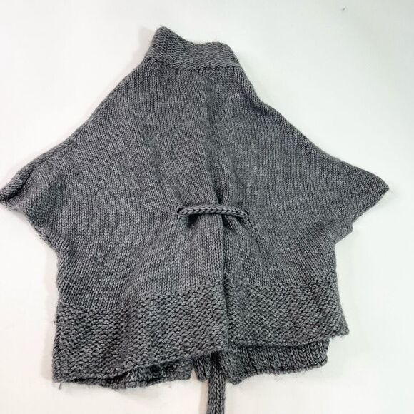 Elsamanda Alpaca Wool Cardigan Womens Small Gray Snap Button Waist Tie Knitted - Picture 8 of 10
